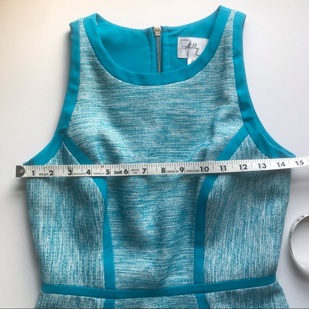 Milly Jamie dress in aqua tweed - Picture 10 of 15